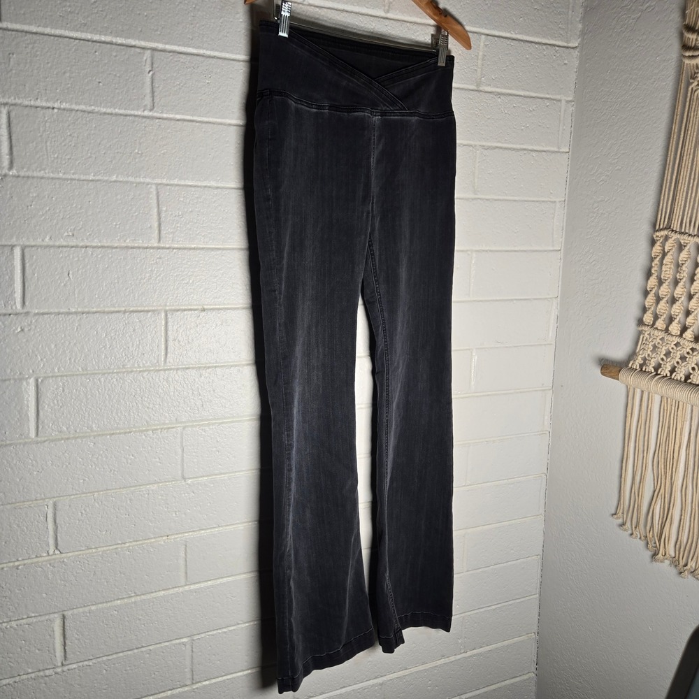 Lime Lush Womens Flare Pants Crossover Waist Medium Tall Long 34 Minimalist Boho